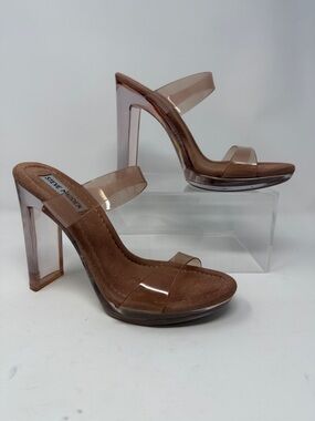 Steve Madden “Glassy” Lucite Heels/ Dress Platform Sandals Size 7